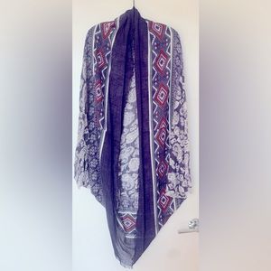 FreePeople “Bandana-Like” Printed Light-Weight Viscose Kimono Duster